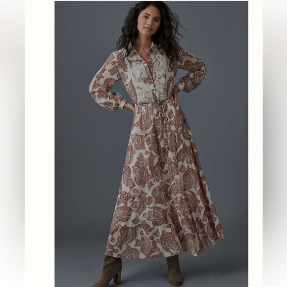 Anthropologie Allaire Maxi Shirtdress Size SP - Picture 5 of 16
